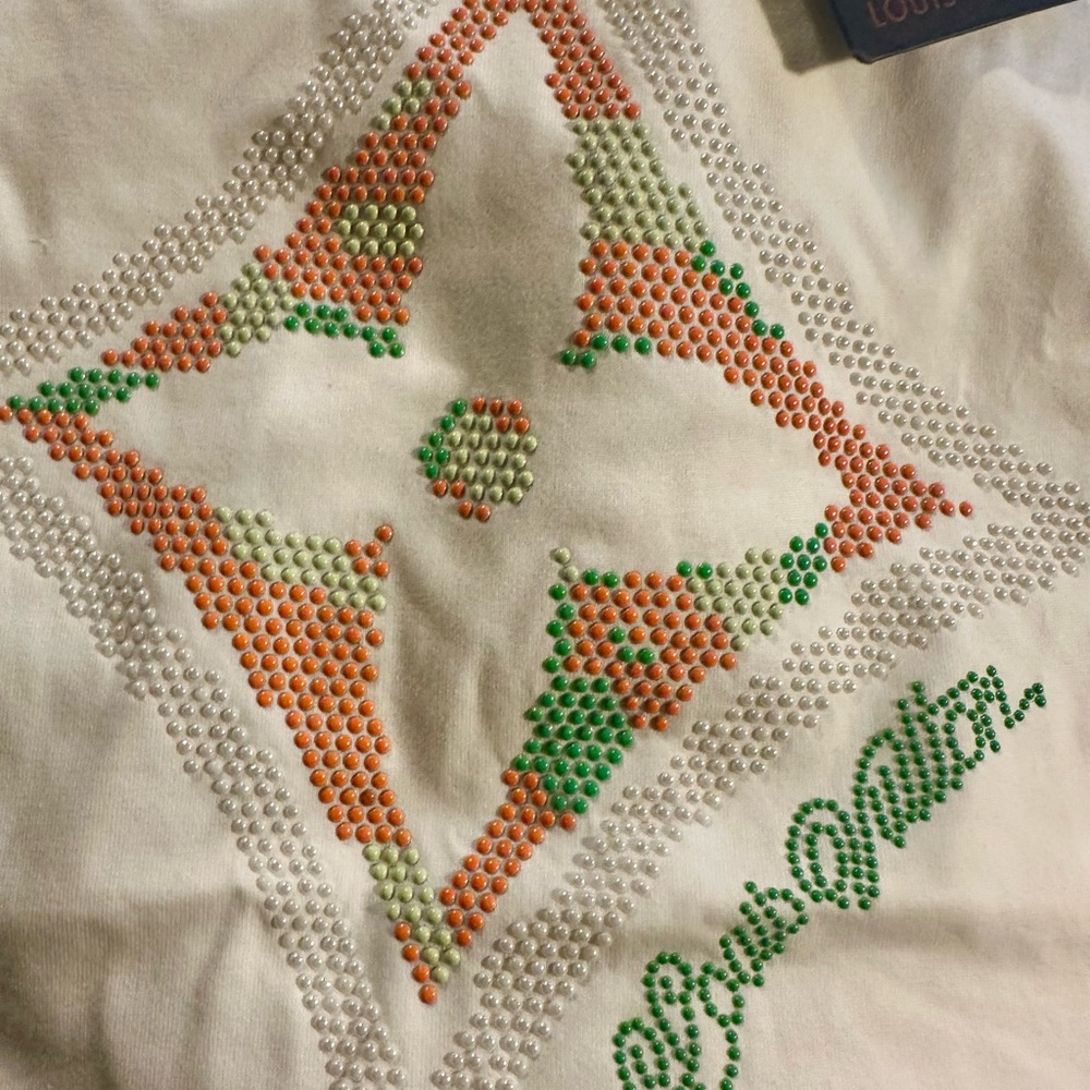 Louis Vuitton White Tee with Colorful Logo - Picture 3 of 6